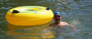 Child playing in water